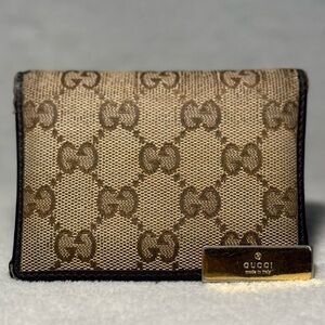 Authentic Gucci Brown Monogram Card Holder